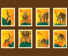 Retro Kudu Stamp Vectors Two