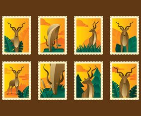 RETRO KUDU STAMP VECTOR
