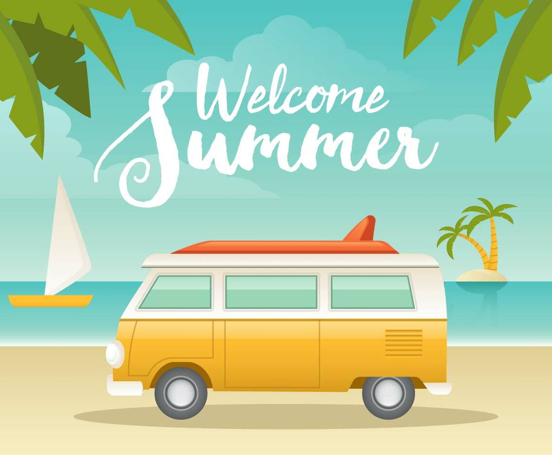 Free Van Camper Vector Illustration