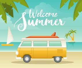 Free Van Camper Vector Illustration