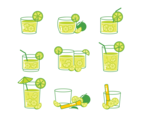 Caipirinha cocktail Icons