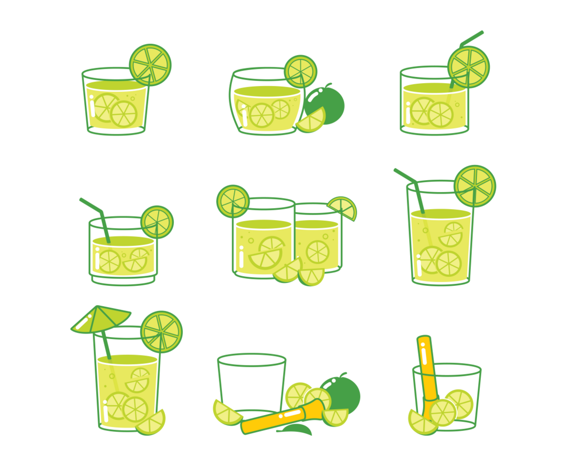 Caipirinha cocktail Icons