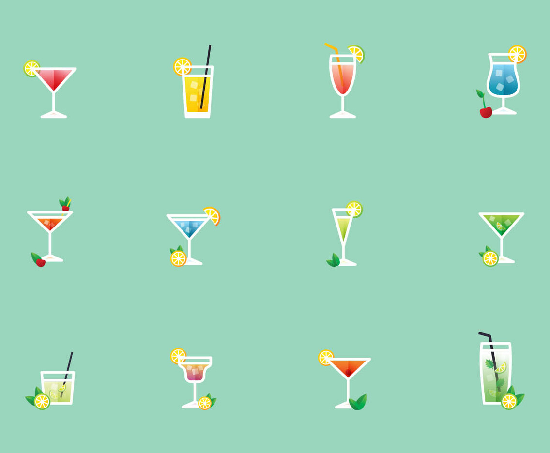 Vector Illustration Of Cocktails