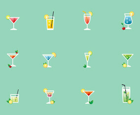 Vector Illustration Of Cocktails