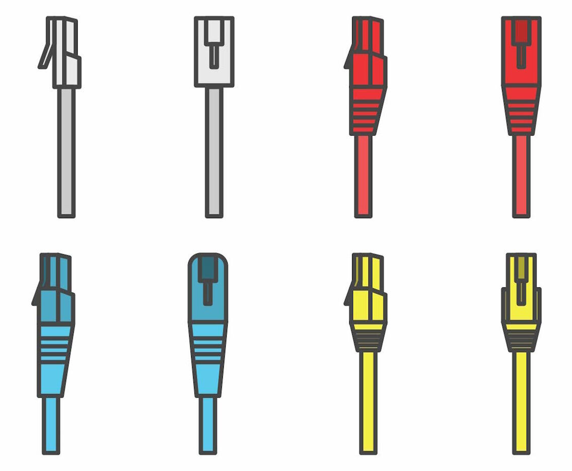 Flat RJ45 Connector Set