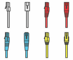 Flat RJ45 Connector Set