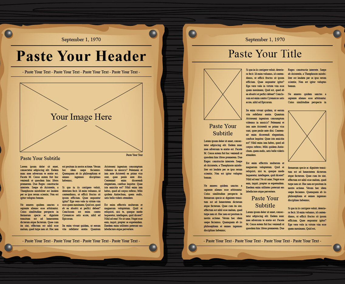 Old Newspaper Vector Templates