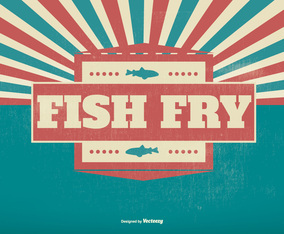 Fish Fry Retro Illustration