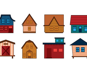 Set Of Shack Vector