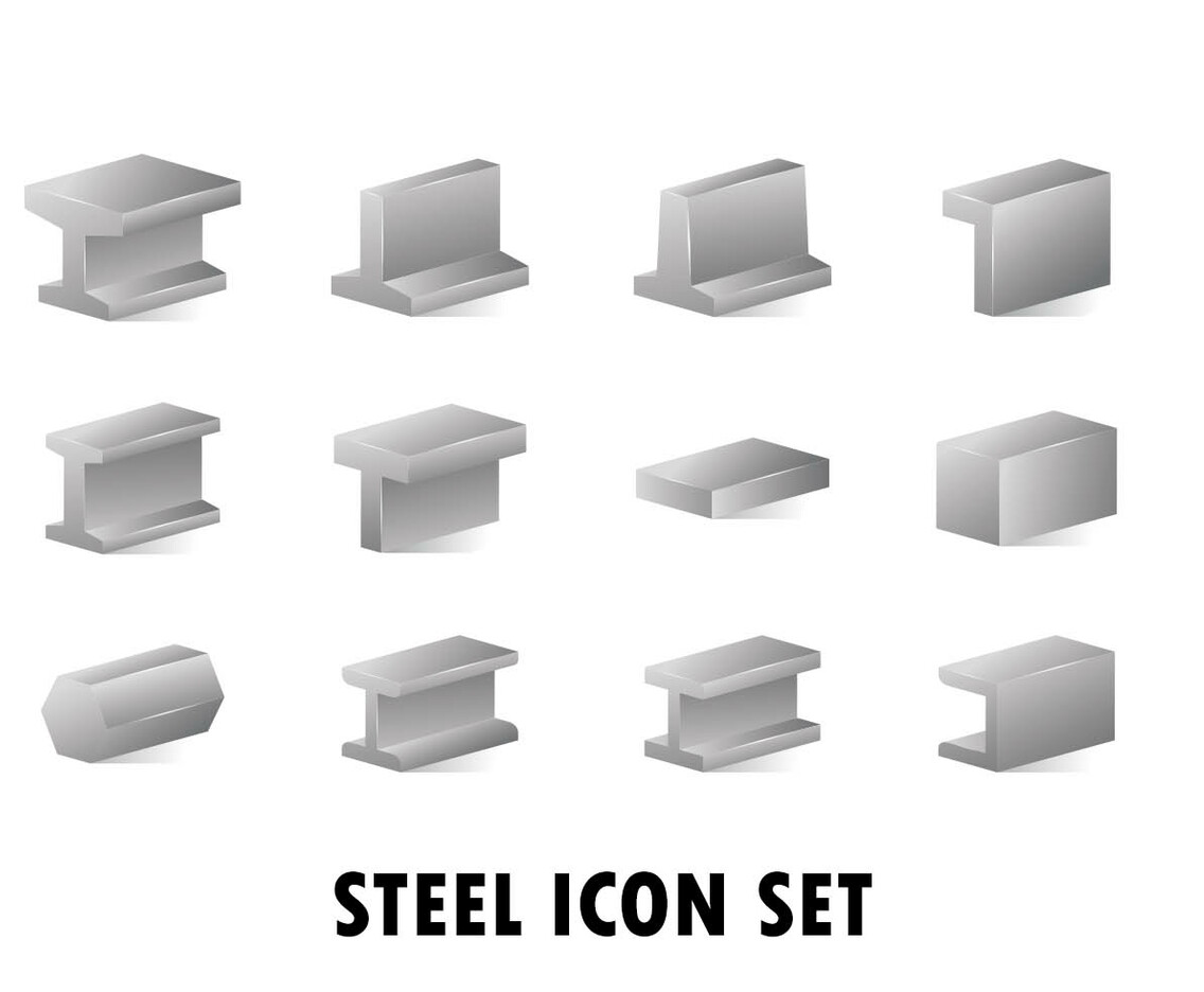 Metallurgy Products Vector Realistic Icons