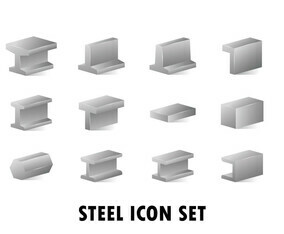 Metallurgy Products Vector Realistic Icons