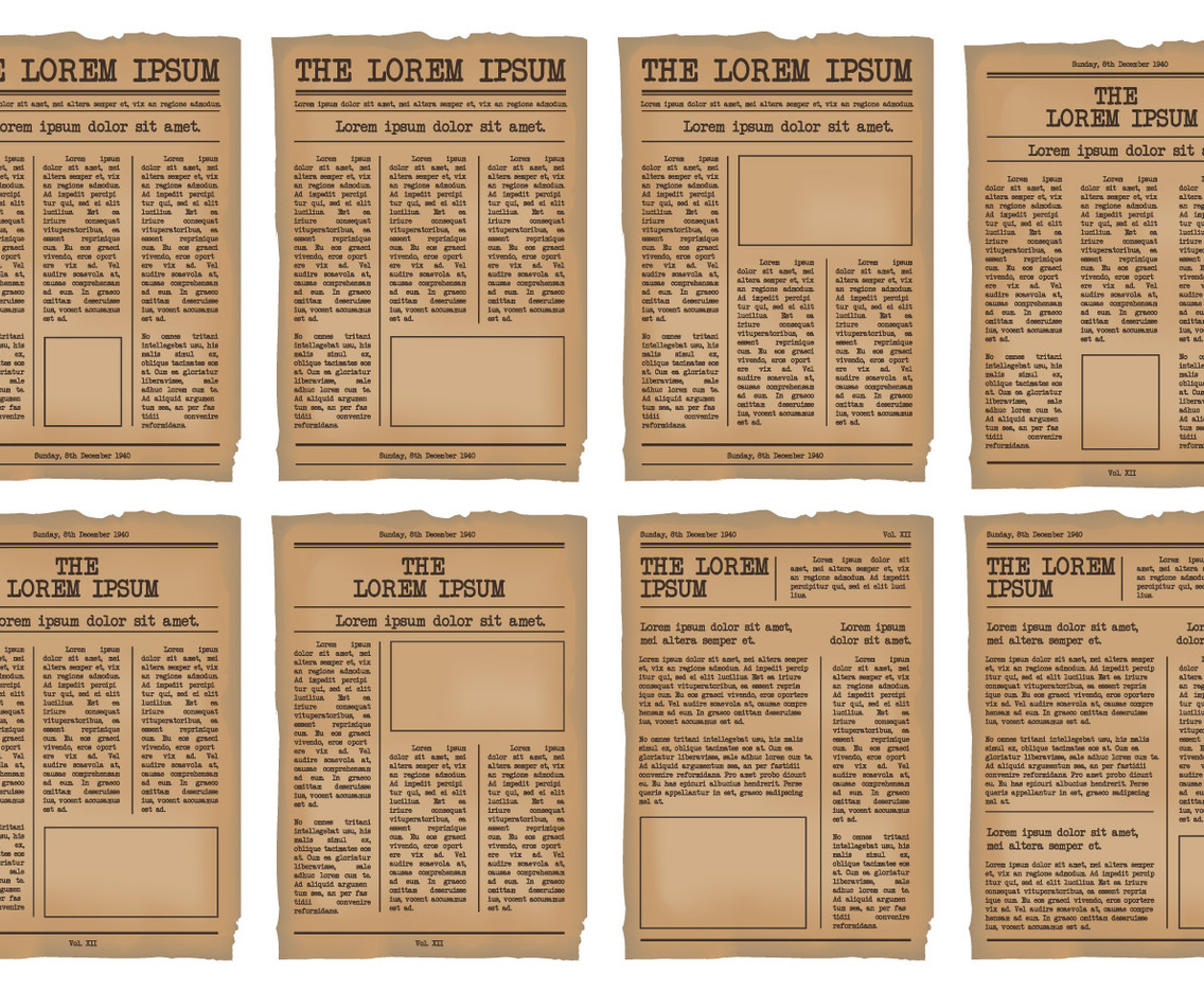 Old Newspaper Template vector set