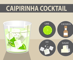 Caipirinha cocktail vector illustration