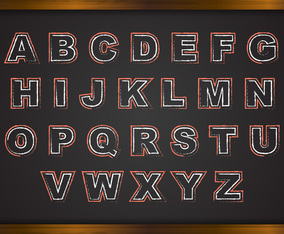 Free Chalk Alphabets On Black Board Vector