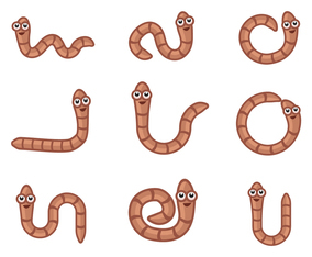 Free Cartoon Earthworm Vector
