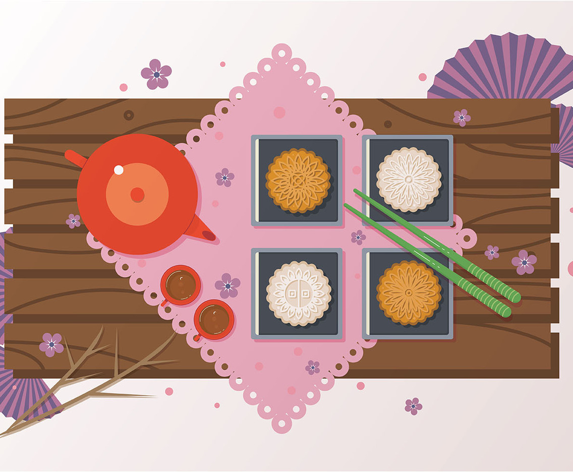 Mooncake Dessert Vector
