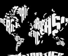 Word Map Black and White