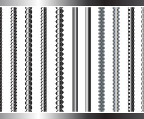 Sreel Rebars Set on White Background