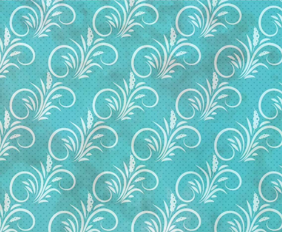 Blue Vector Western Flourish Seamless Pattern