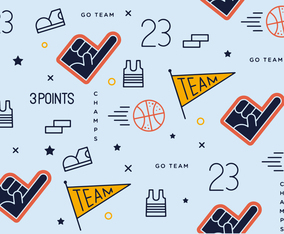 Free Basket Ball Pattern Vector