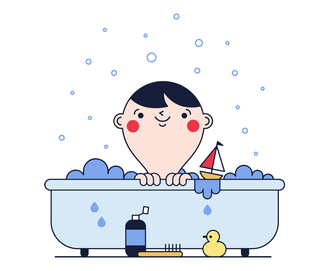 Free Baby Bath Vector