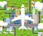 Free Airplane From Above Vector Illustration