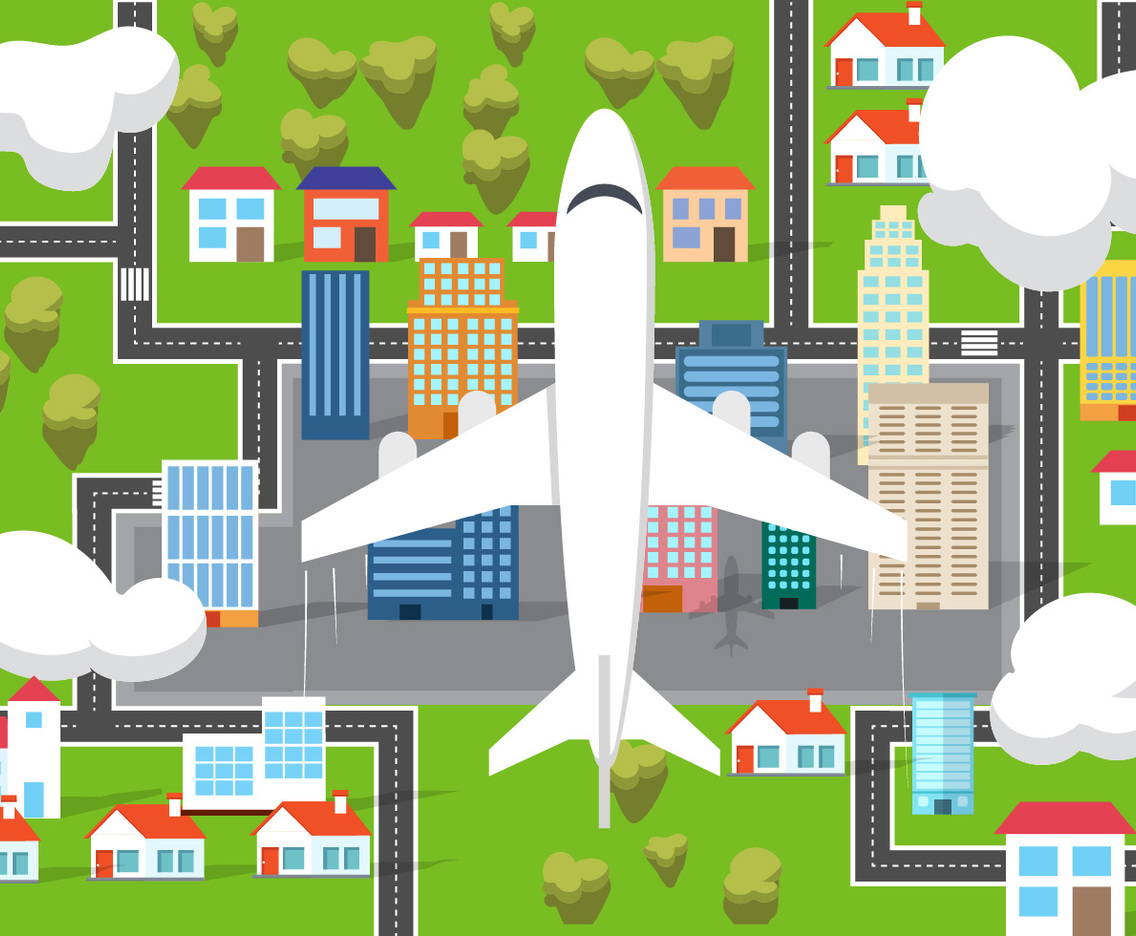 Free Airplane From Above Vector Illustration