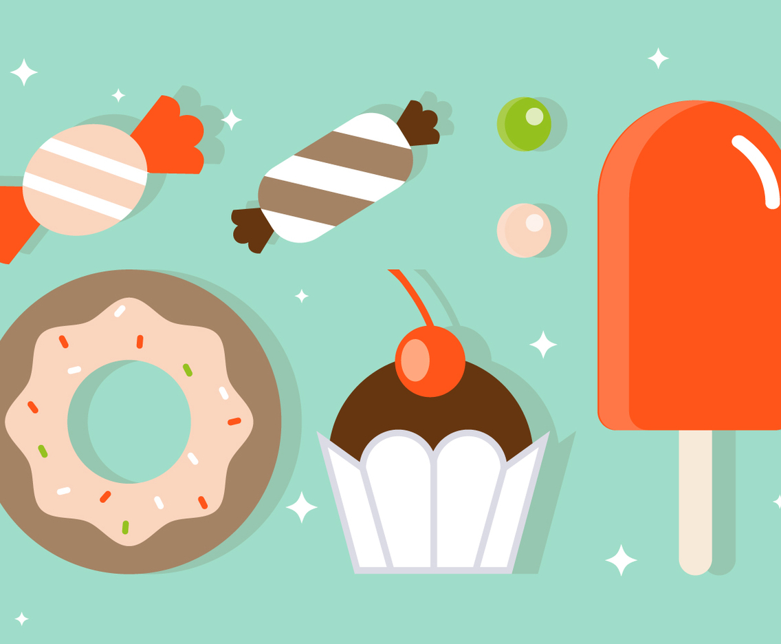 Free Flat Sweets Vector Illustration