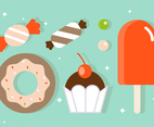Free Flat Sweets Vector Illustration