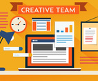 Free Vector Creative Team Desk