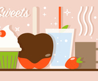 Free Sweet Cafe Vector Illustration