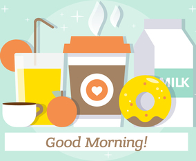 Free Flat Breakfast Vector Illustration