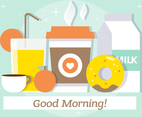 Free Flat Breakfast Vector Illustration