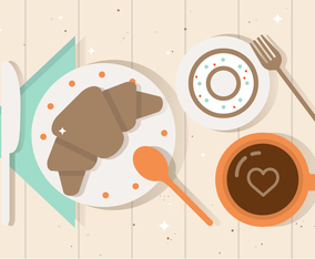 Free Flat Breakfast Vector Illustration