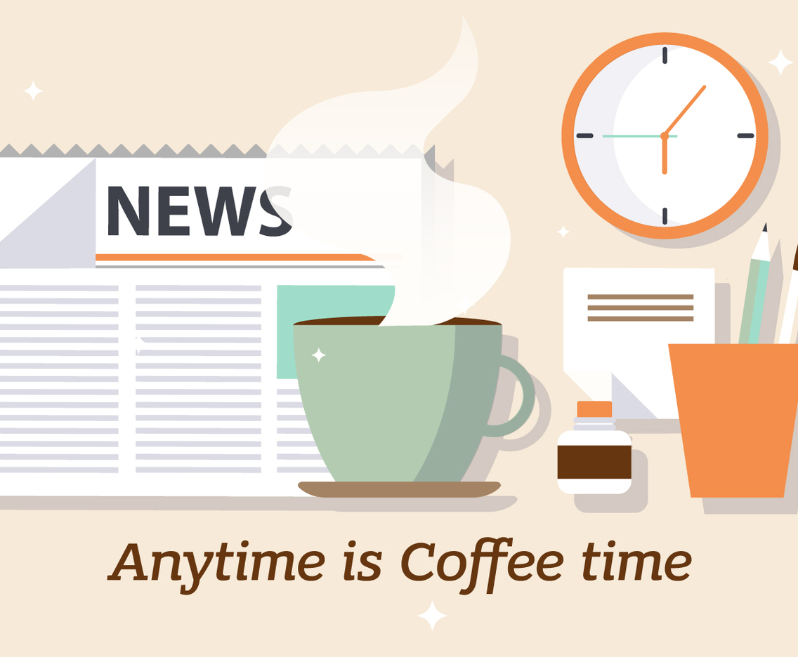 Free Coffee News Vector Illustration