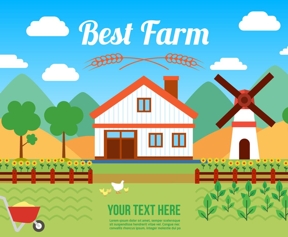 Free Agro Farm Vector Illustration