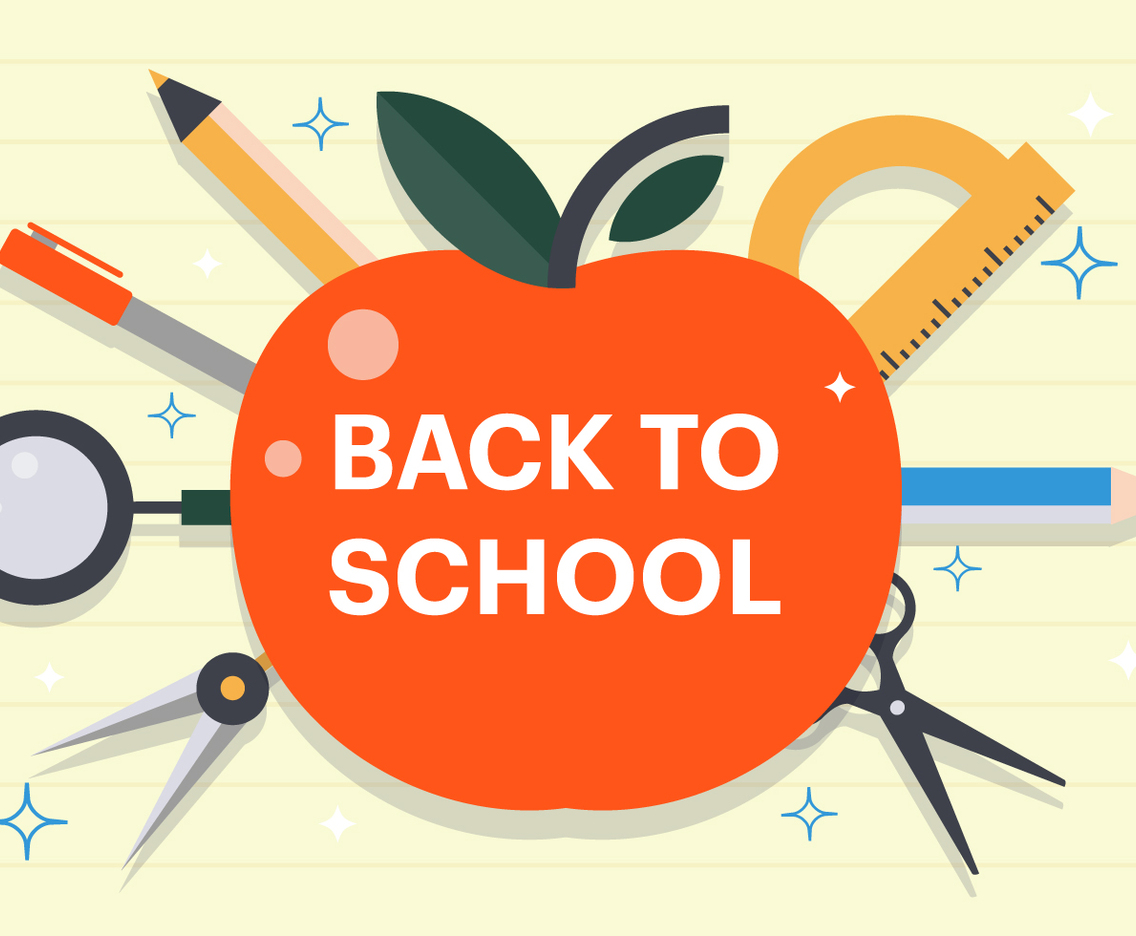 Free Flat Back to School Vector Illustration