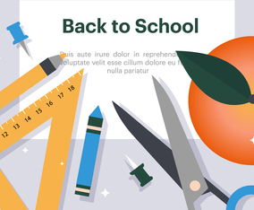 Free Flat Back to School Vector Illustration