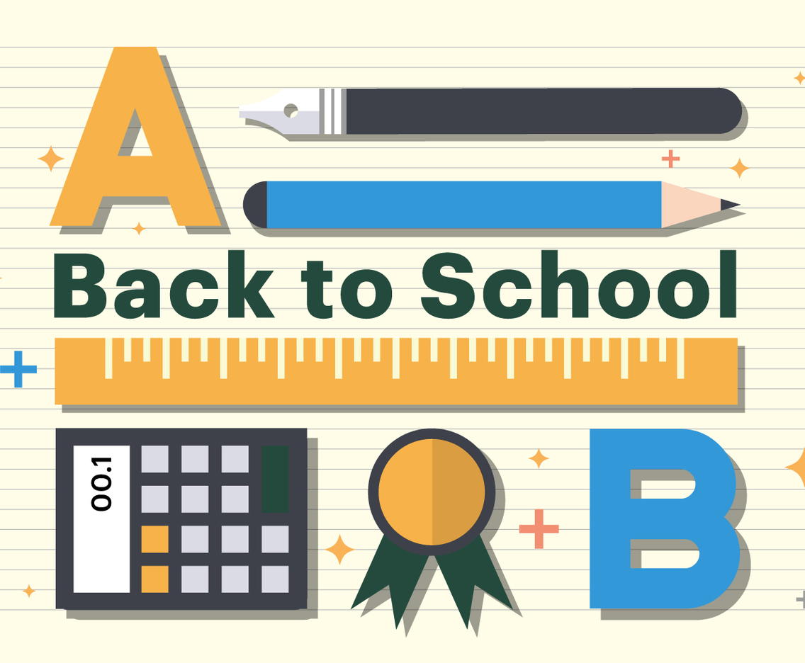 Free Flat Back to School Ruler Illustration