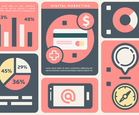 Free Flat Digital Marketing Vector Illustration