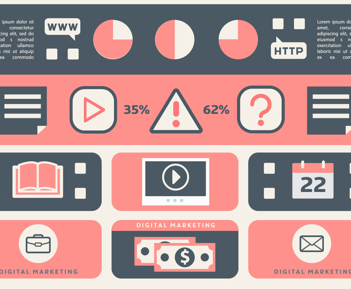 Free Flat Web Marketing Vector Illustration