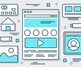 Free Teal Website Elements Vector Background