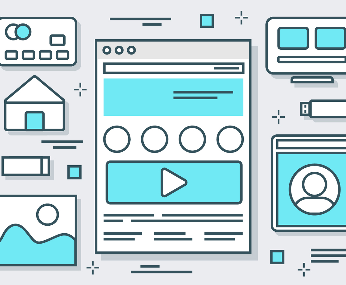 Free Teal Website Elements Vector Background