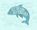 Free Vintage Dolphin Vector Illustration
