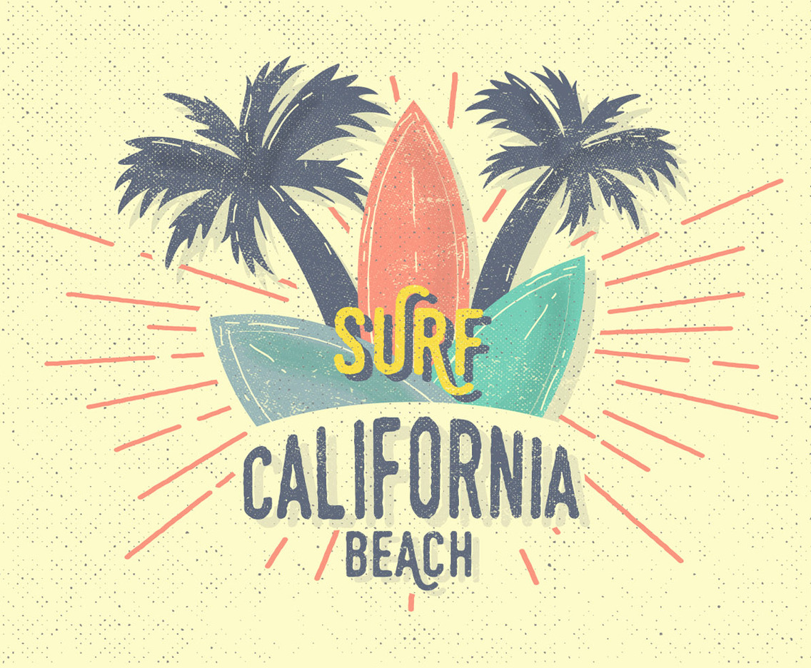 Free Vintage Surf Vector Illustration