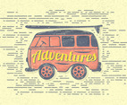 Free Vintage Adventures Van Vector Illustration