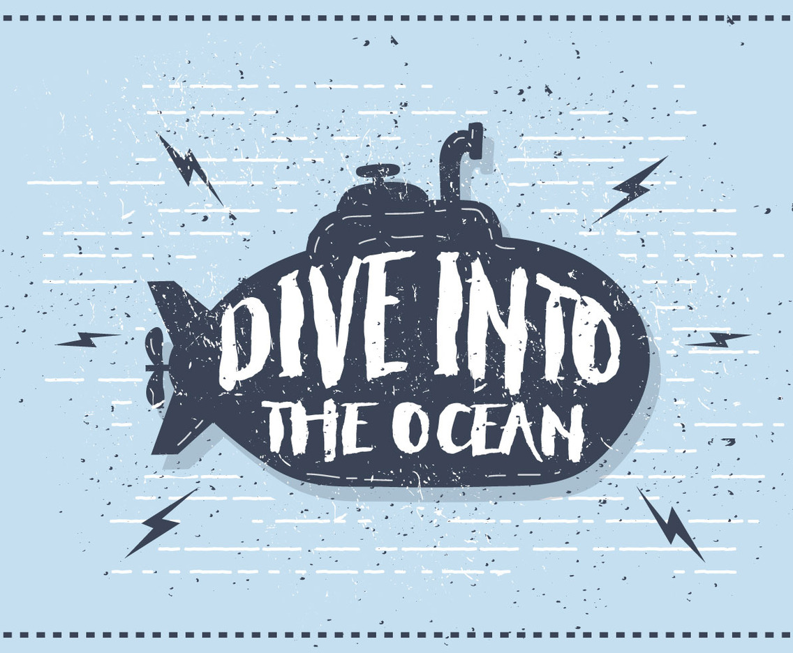 Free Vintage Submarine Vector Illustration