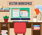 Free Red Chair Office Vector Desk