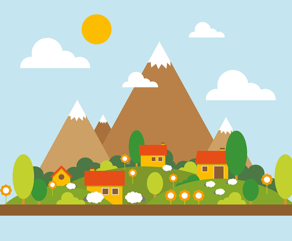 Mountain Landscape Vector Illustration