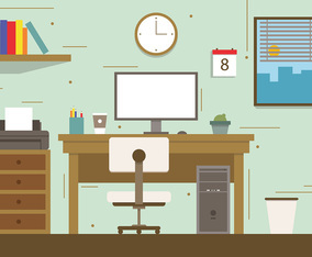 Free City Office Concept Vector Illustration